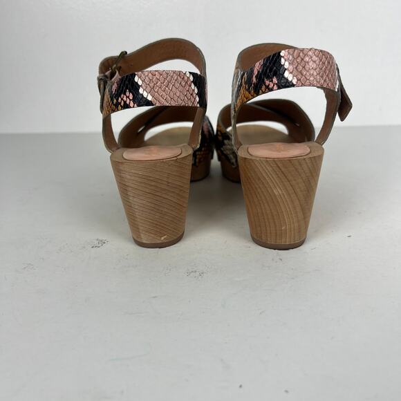 Madewell The Johanna Crisscross Sandal Snake Embossed Leather Sz 7.5 - Picture 6 of 11